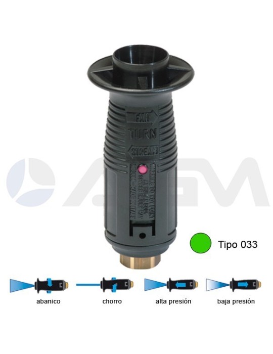 T10P BOQUILLA ÁNGULO VARIABLE TIPO 033 -VERDE CLARO.