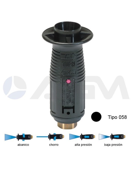 T10P BOQUILLA ÁNGULO VARIABLE TIPO 058 -NEGRA.