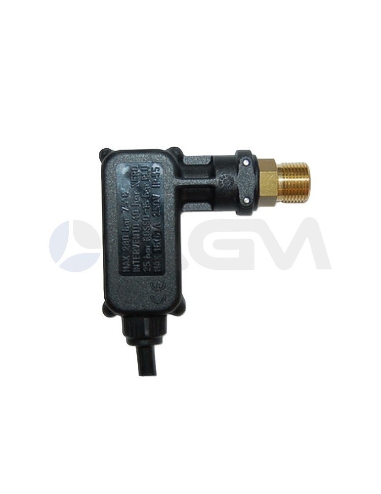 PRESOSTATO "PR16" G. 3/8"M LATON-PLASTICO 250V 16A NEGRO.