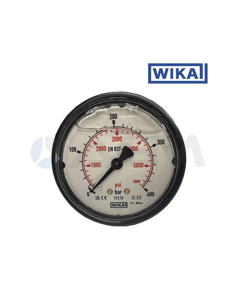 WIKA MANÓMETRO GLICERINA ALTA PRESIÓN-0-250 BAR-Ø50-1/4"M-TOMA POSTERIOR.