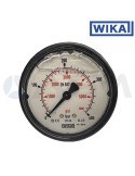 WIKA MANÓMETRO GLICERINA ALTA PRESIÓN-0-400 BAR-Ø50-1/4"M-TOMA POSTERIOR.