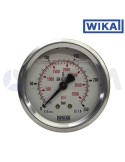 WIKA MANÓMETRO GLICERINA ALTA PRESIÓN-0-100 BAR-Ø63-1/4"M-TOMA POSTERIOR.