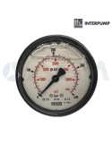 INTERPUMP MANÓMETRO GLICERINA ALTA PRESIÓN-0-300 BAR-Ø40-1/8"M-TOMA POSTERIOR.