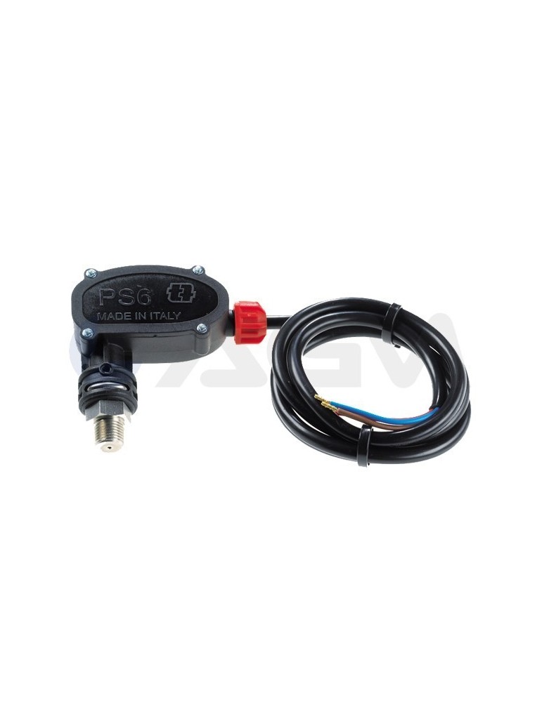 PRESOSTATO "PS6" 1/4"M INOX-PLASTICO 250V 16A ROJO(25BAR)