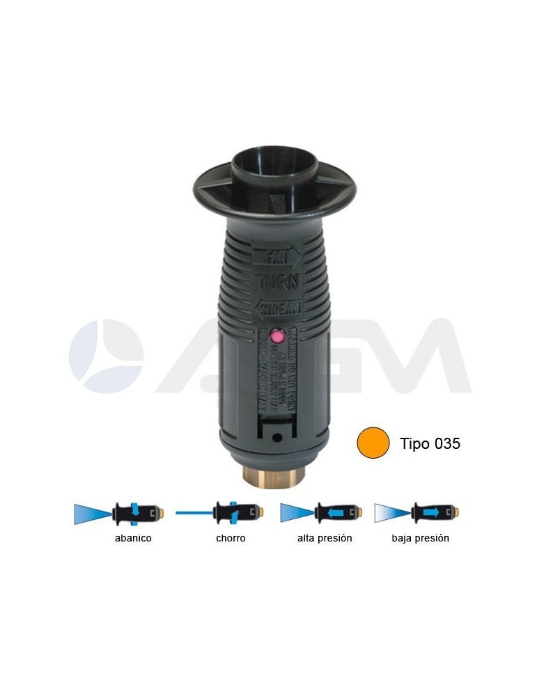 T10P BOQUILLA ÁNGULO VARIABLE TIPO 035 -NARANJA.