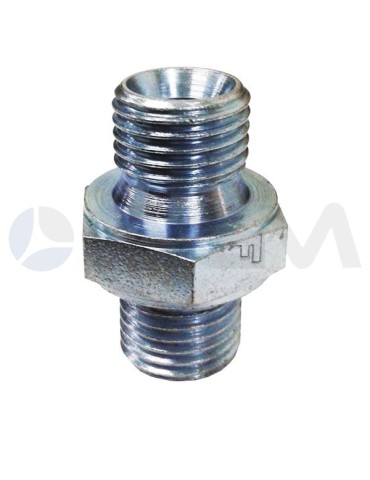 UNION HEXAGONAL ACERO CROMADO E. BSP 1/4"M-S. BSP 1/4"M 250B ASIENTO 60º