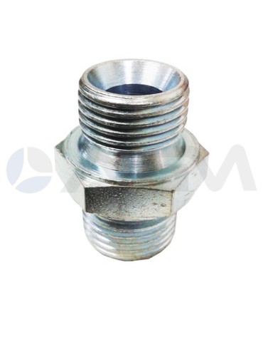 UNION HEXAGONAL ACERO CROMADO E. BSP 1/2"M-S. BSP 1/2"M 250B ASIENTO 60º