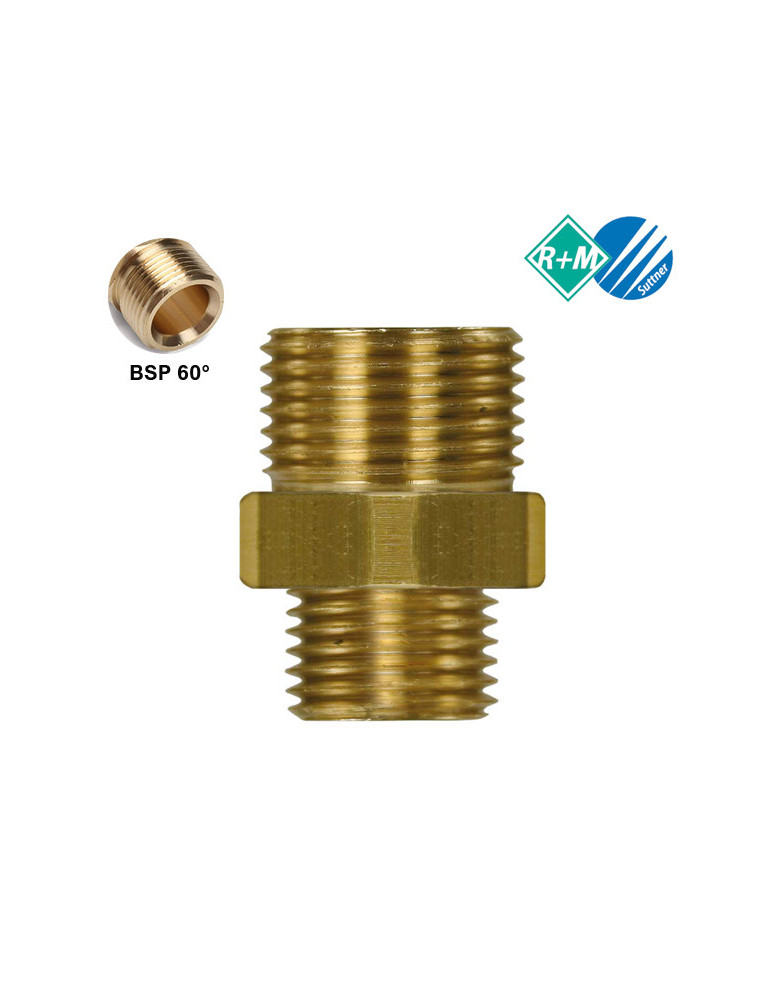 RACOR REDUCTOR 1/2"M-3/4"M BSP 60 LATÓN.