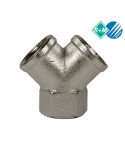 RACORD "Y" LATÓN NIQUELADO 3 x  3/8"H.