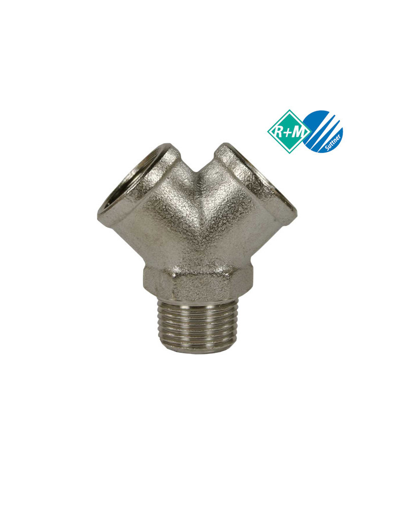 RACORD "Y" LATÓN NIQUELADO 2 x 3/8"H - 3/8"M.