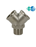 RACORD "Y" LATÓN NIQUELADO 2 x 3/8"H - 3/8"M.