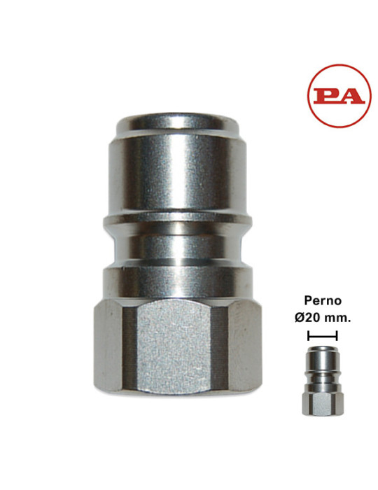 (M) ENCHUFE RÁPIDO BOLAS 1/4"H-P/PERNO Ø20MM.