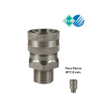 (H) ENCHUFE RÁPIDO BOLAS INOX 1/2"M-P/PERNO Ø17,8MM.