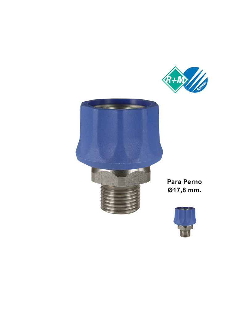 (H) ENCHUFE RÁPIDO BOLAS INOX 1/4"M-P/PERNO Ø17,8MM.