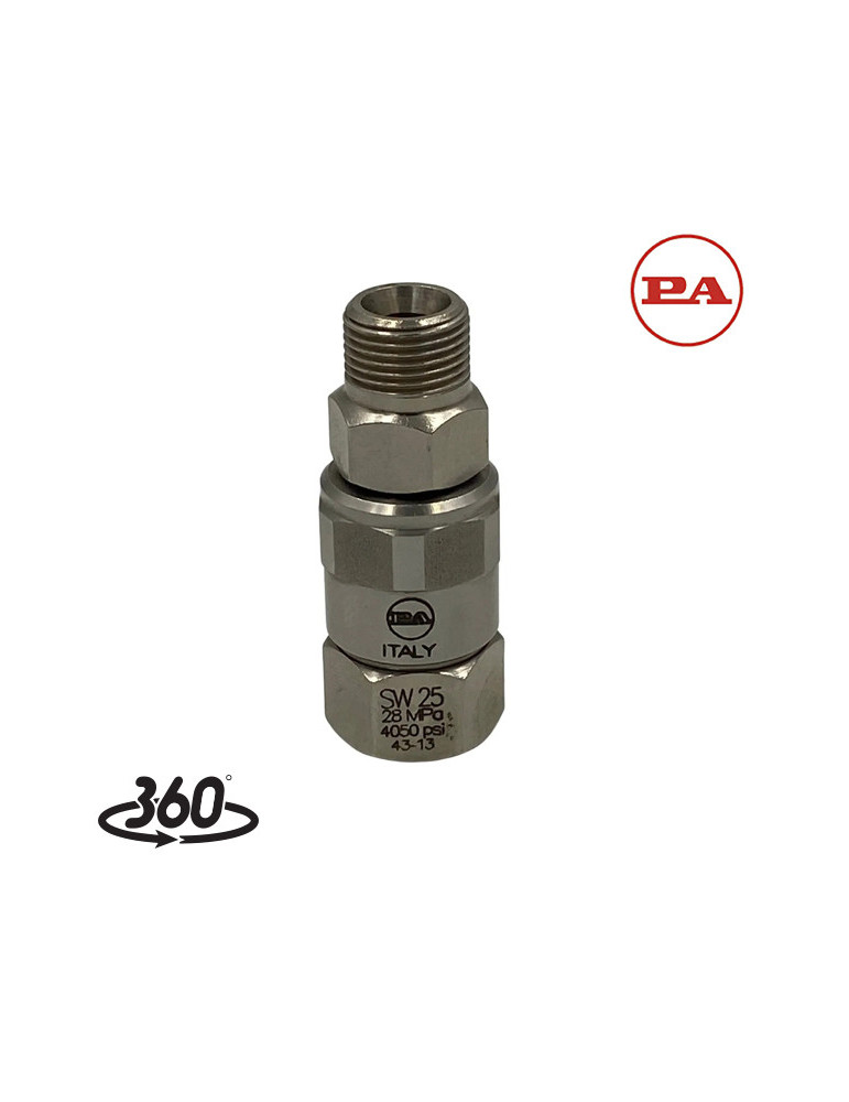 ENLACE GIRATORIO "SW25-E" 1/4"H- 1/4"M INOX.