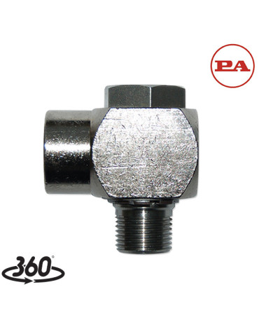 ENLACE GIRATORIO "SW-90" 90°- 3/8"H- 3/8"M ACERO ZN.