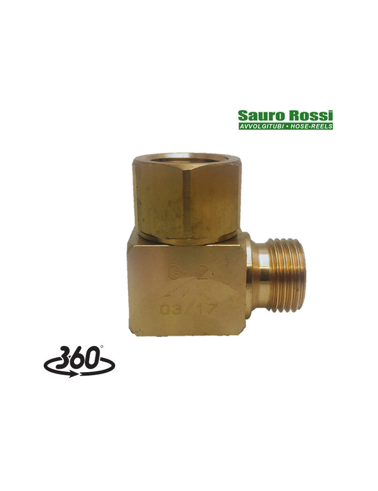 ENLACE GIRATORIO 90°- 1/2"H- 1/2"M LATÓN.