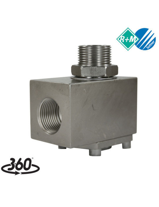 ENLACE GIRATORIO 90°- 1/2"H- 1/2"M LATÓN.