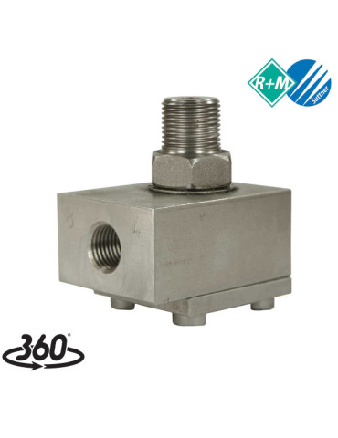 ENLACE GIRATORIO 90°- 1/4"H- 3/8"M INOX.