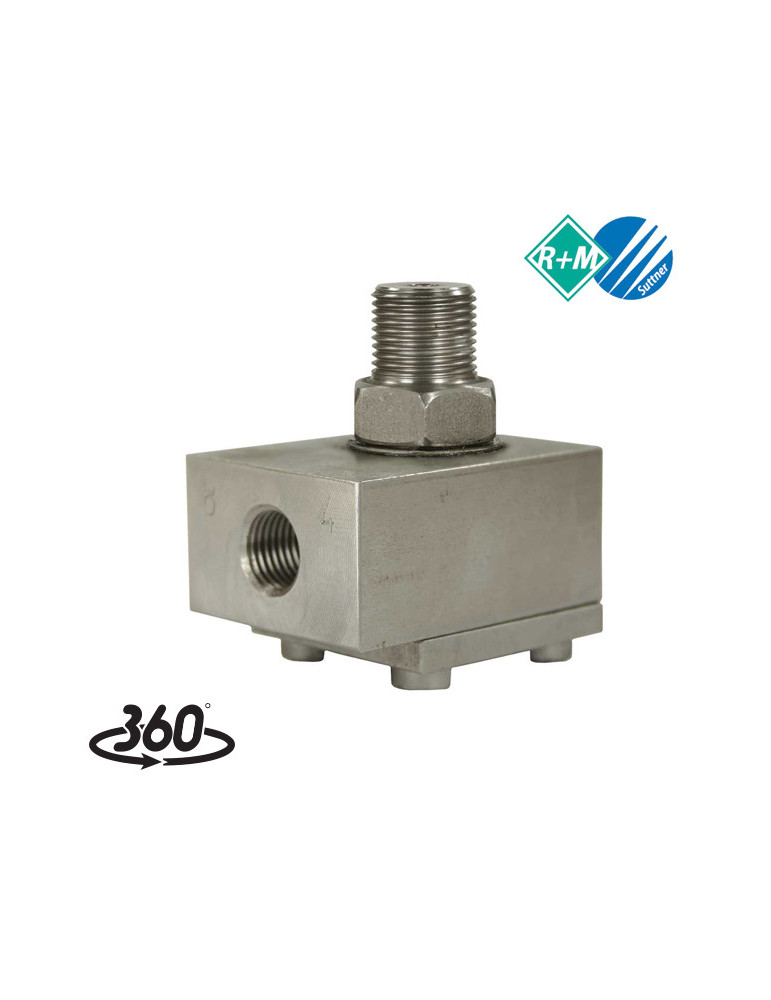 ENLACE GIRATORIO 90°- 1/4"H- 3/8"M INOX.