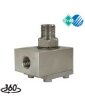ENLACE GIRATORIO 90°- 1/4"H- 3/8"M INOX.