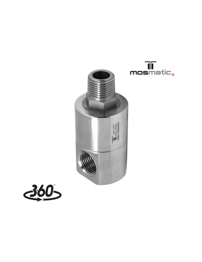 MOSMATIC "DGEI" ENLACE GIRATORIO 90°- 3/4"H- 3/4"M INOX.
