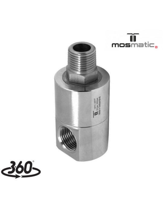 MOSMATIC "DGEI" ENLACE GIRATORIO 90°- 1"1/4 H- 1"1/4 M INOX.