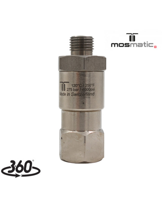 MOSMATIC "DGV" ENLACE GIRATORIO- 1/4"H- 1/4"M INOX.