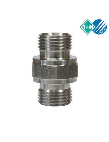 RACOR DOBLE ROSCA 1/4"M-1/4"M BSP 60 INOX.