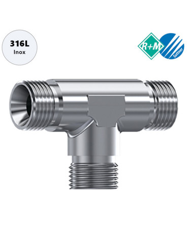 UNIÓN "T" INOX 316L-3 x 3/8"M.