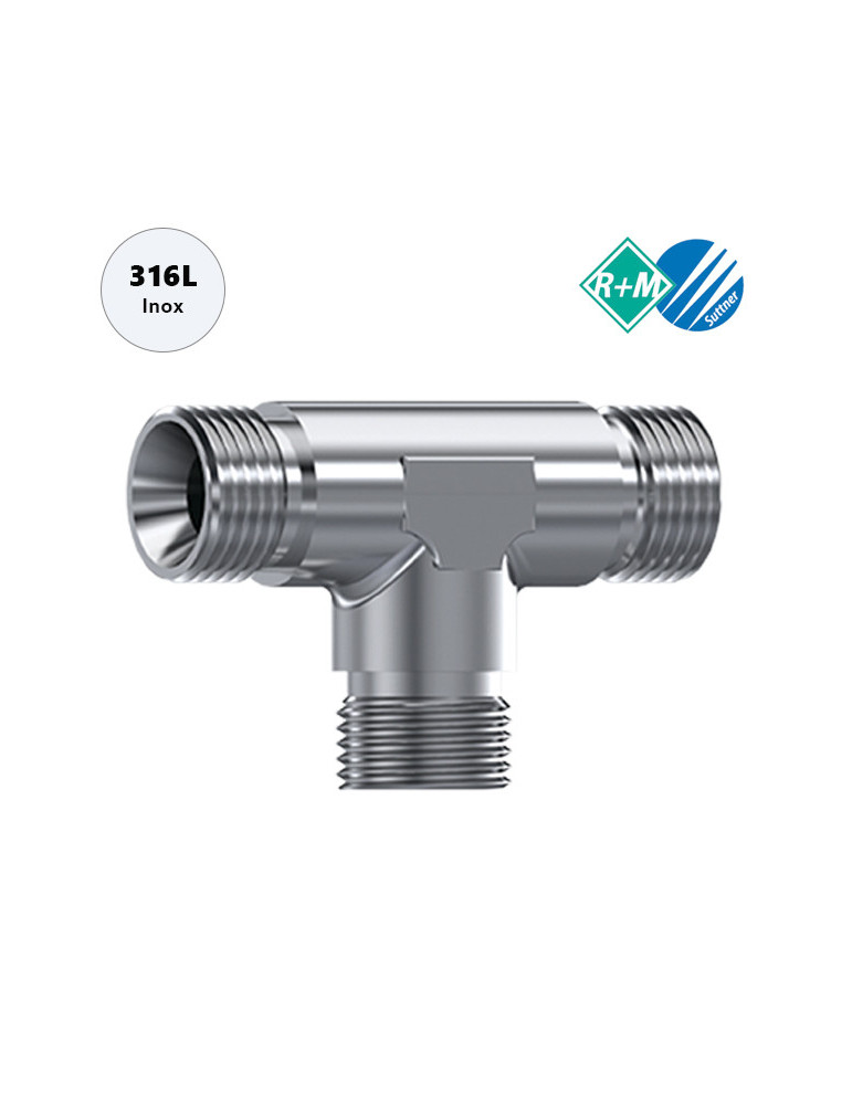 UNIÓN "T" INOX 316L-3 x 3/4"M.