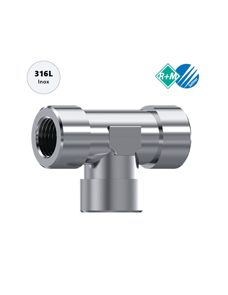 UNIÓN "T" INOX 316L-3 x 1/4"H.