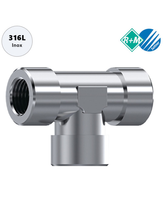 UNIÓN "T" INOX 316L-3 x 1/4"H.