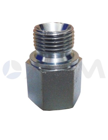 UNION HEXAGONAL ACERO CROMADO E. 1/2"H-S. BSP 60° 1/2"M 250B.