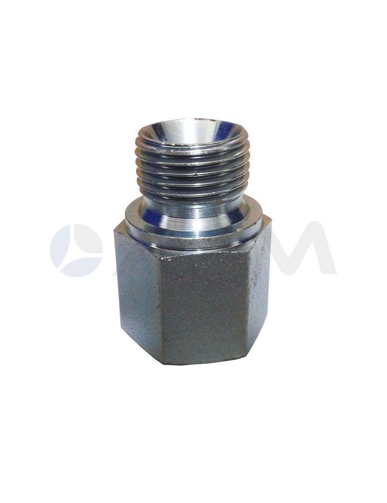 UNION HEXAGONAL ACERO CROMADO E. 1/2"H-S. BSP 60° 1/2"M 250B.