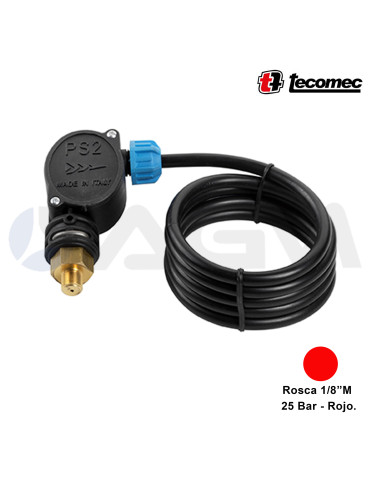 PS2 PRESOSTATO-1/8"M-25 BAR (ROJO).