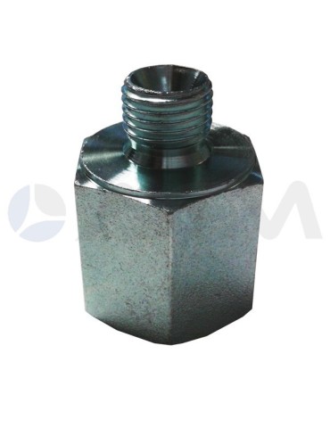 UNION REDUCTORA ACERO CROMADO BSP (60°) E. 1/4"M-S. 1/2"H PRESION MAXIMA 250 BAR.