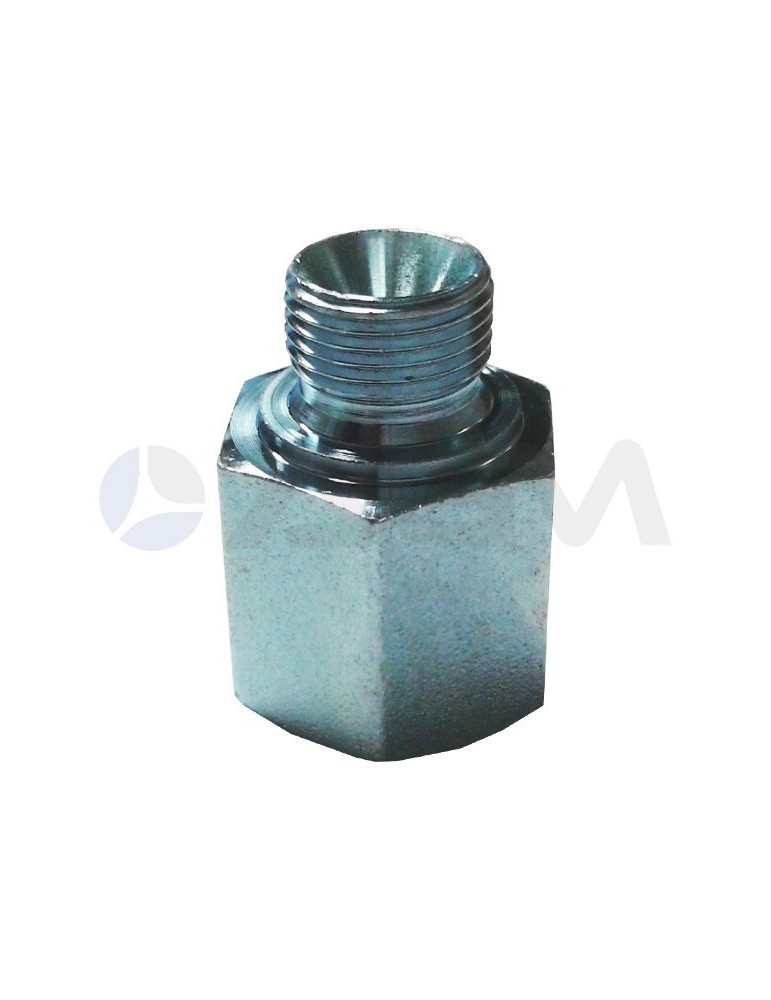 UNION REDUCTORA ACERO CROMADO BSP (60°) E. 3/8"M-S. 1/2"H PRESION MAXIMA 250 BAR.