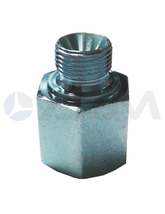 UNION REDUCTORA ACERO CROMADO BSP (60°) E. 3/8"M-S. 1/2"H PRESION MAXIMA 250 BAR.