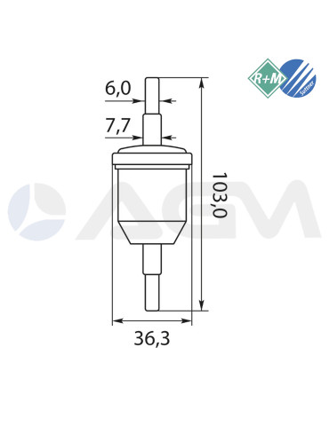 82900 FILTRO GASOIL Ø 6-8mm. 2