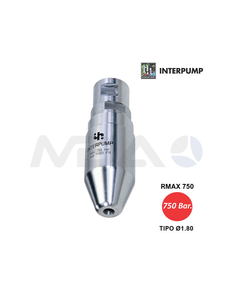 INTERPUMP RMAX750R TIPO Ø1.80 BOQUILLA TURBO 750 BAR.