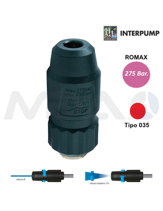 INTERPUMP ROMAX 235 TIPO 035 BOQUILLA TURBO-REGULABLE.