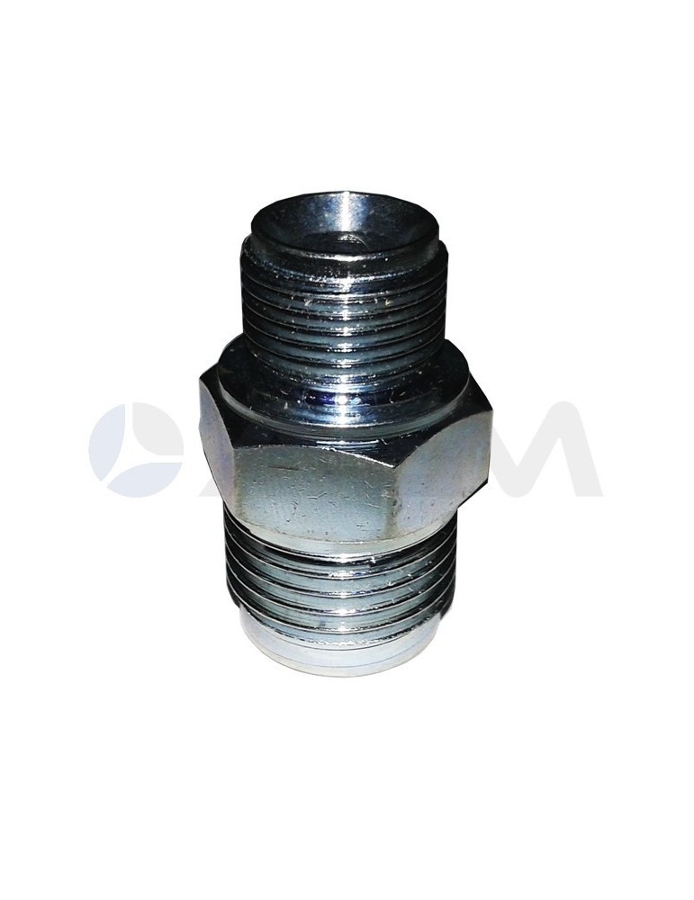 ENCHUFE RAPIDO FIJO "MVG 08" "B" DE LATON CINCADO G. 1/2"M-G. 3/8"M