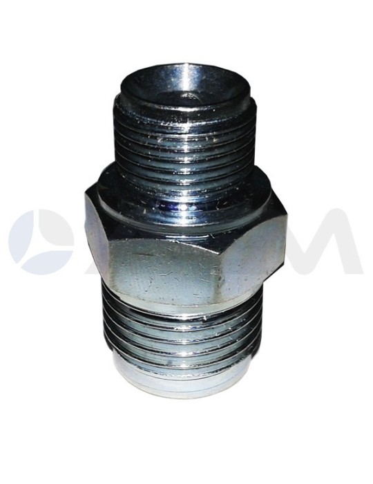 ENCHUFE RAPIDO FIJO "MVG 08" "B" DE LATON CINCADO G. 1/2"M-G. 3/8"M