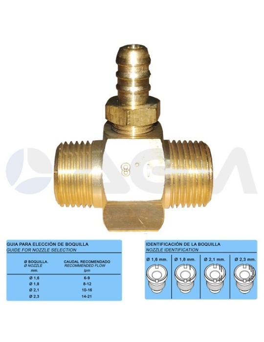 INYECTOR FIJO BOQUILLA Ø1,8mm. 8-12 LPM 3/8 M-M